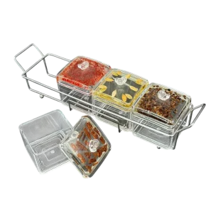 Crystal Containers Jar & Rack (4 pcs Set)